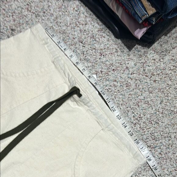 Lululemon Cream Hemp Linen Drawstring Pants Size M 34" Inseam Adjustable Waist - Picture 5 of 7